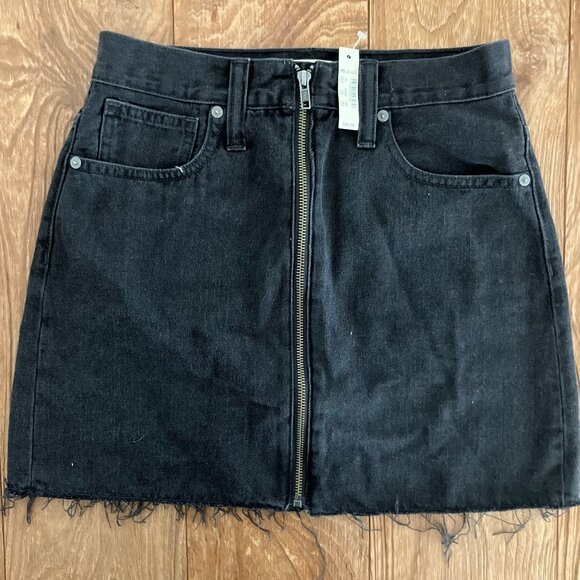 NWT Madewell Rigid Denim A-Line Mini Skirt in Lunar Wash, Sz 25 - Picture 4 of 5